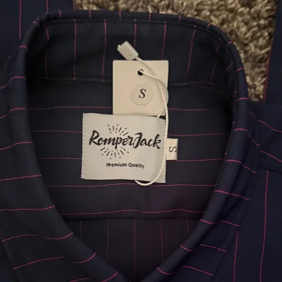 Navy Pinstripe Button-Down Shirt - Picture 2 of 4